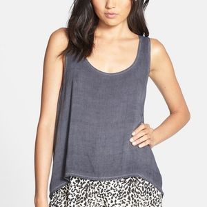 Leith Sonya Washed High Low Tank Top M